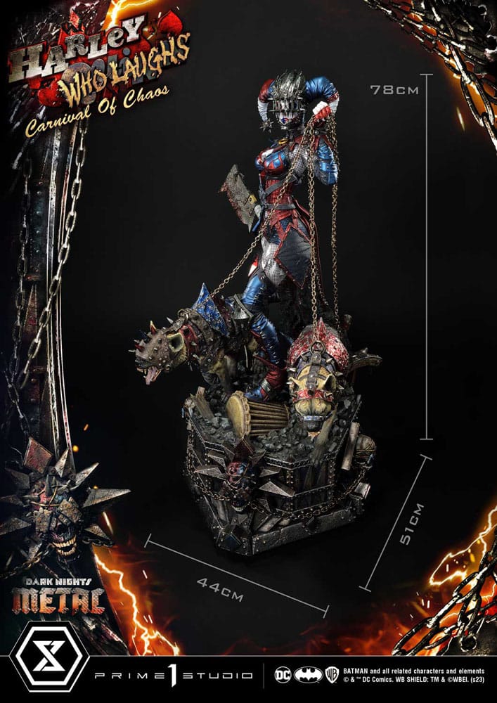 Dark Nights: Metal Museum Masterline Series Statue 1/3 Harley Quinn Who Laughs Concept Design by Caelos D`anda Deluxe Bonus Version 78 cm